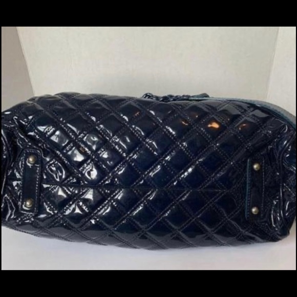 Marc Jacobs dark blue quilted patent leather Stan-top handle shoulder bag. - Picture 5 of 5